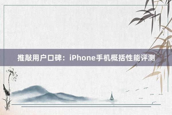 推敲用户口碑：iPhone手机概括性能评测